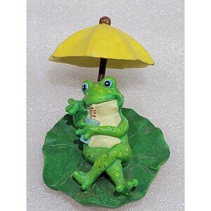 The Hip Hops Fantasy Island Hopper Russ Berrie #14461 2" Frog Figurine Umbrella